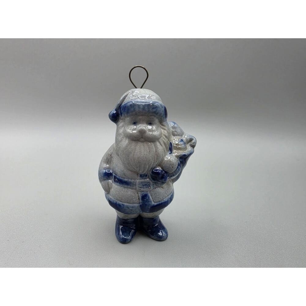 VTG David ELDRETH Pottery Salt Glazed Santa Claus Hanging Christmas Ornament